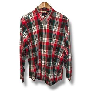 GANT Red Plaid Cambridge Flannel Button Down Sz L